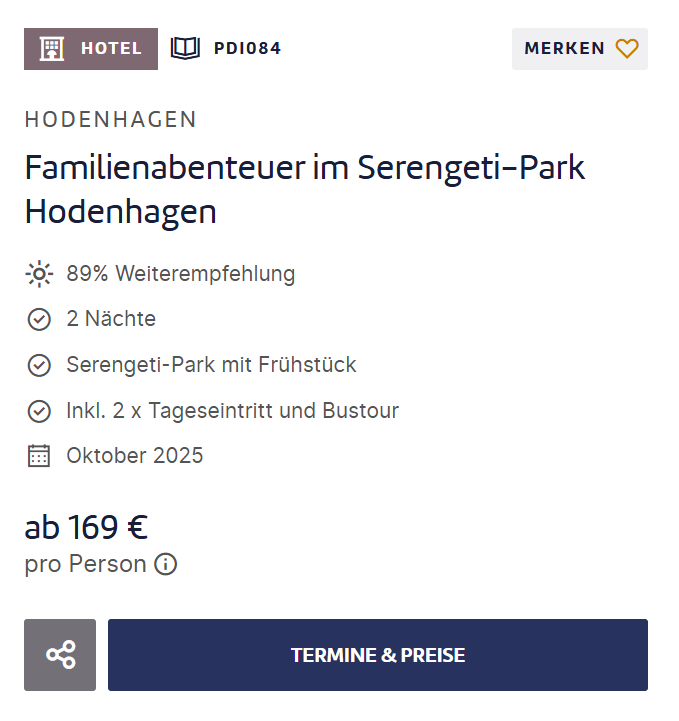Freizeitpark Angebot