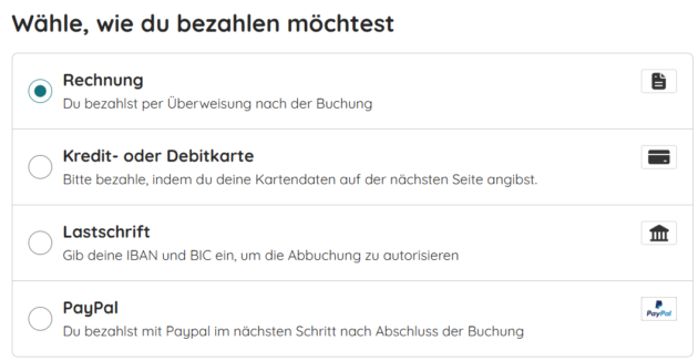 Zahlungsoptionen bei e-domizil.