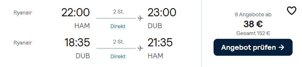 Irland Flug Angebot