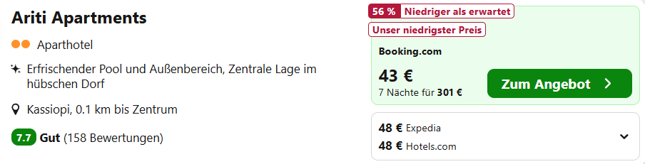 Korfu Hotel Angebot
