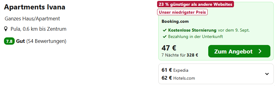 Kroatien Hotel Angebot