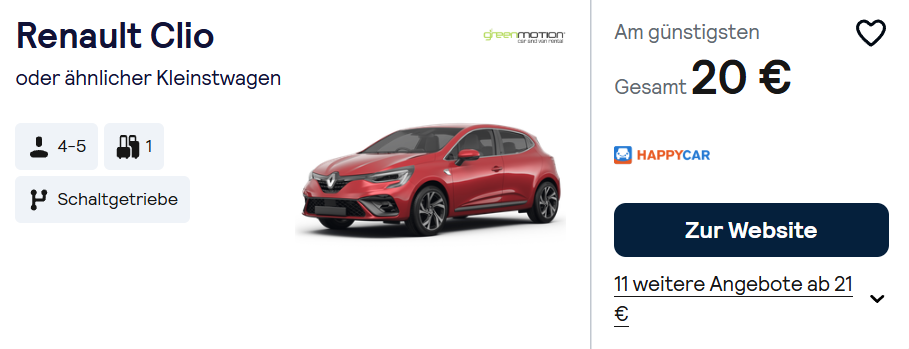 Kroatien Mietwagen Angebot