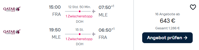 Malediven Flug Angebot