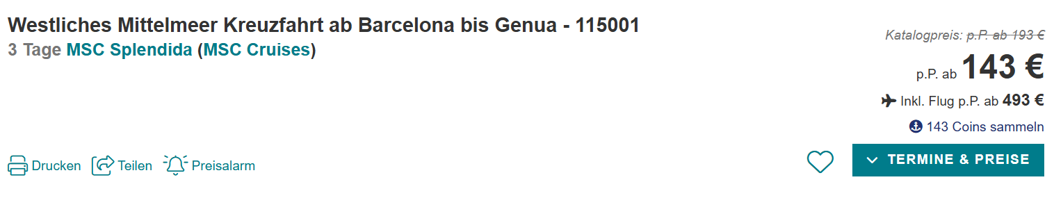 Mittelmeer Kreuzfahrt Angebot