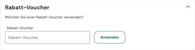 mytrip Gutscheinfeld für Rabattvoucher während der Buchung