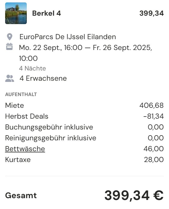 Europarcs Angebot
