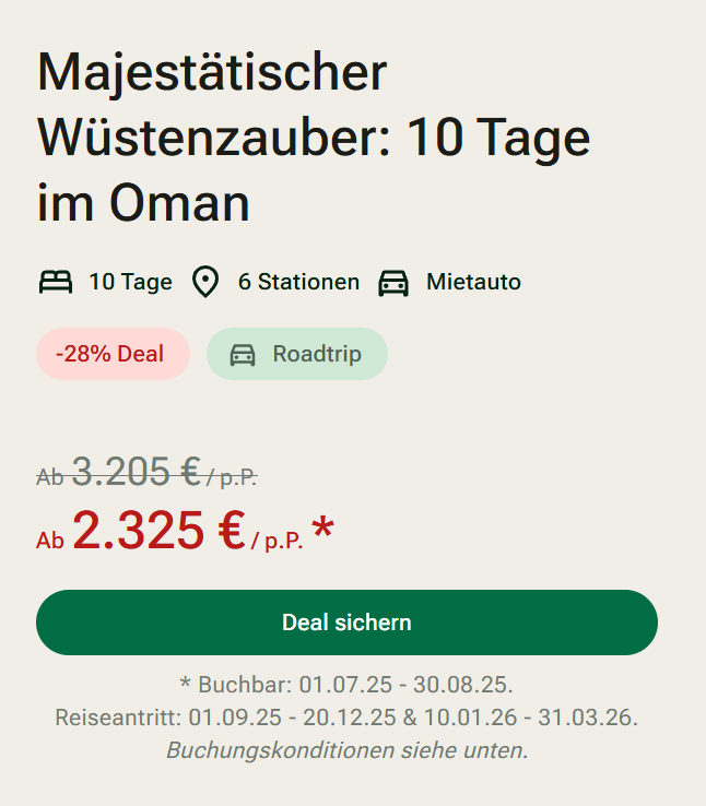 Oman Rundreise Angebot