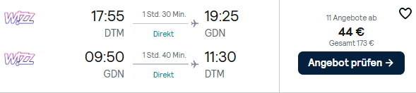 Polen Flug Angebot