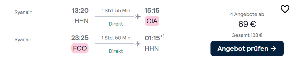 Rom Flug Angebot