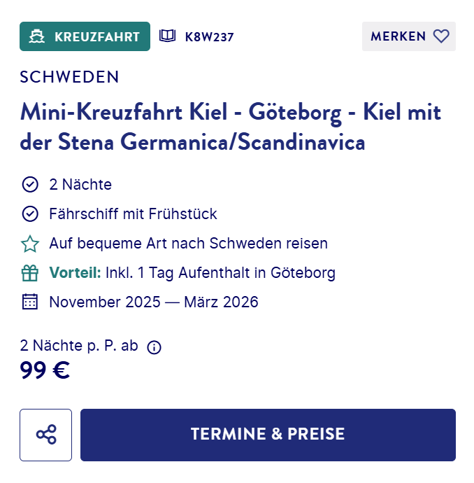 Schweden Kreuzfahrt Angebot