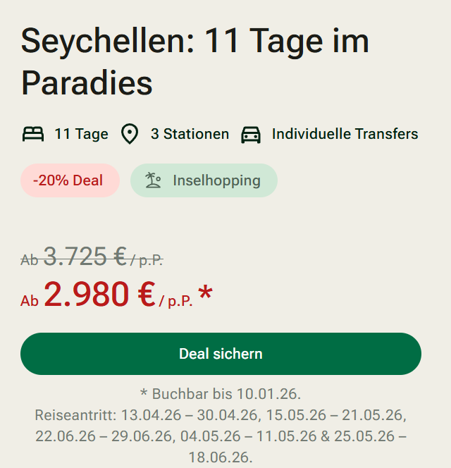 Seychellen Rundreise