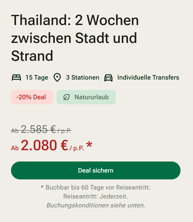 Thailand Reise Angebot