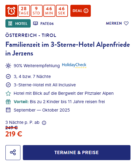 Tirol Hotelangebot