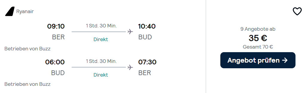 Ungarn Flug Angebot