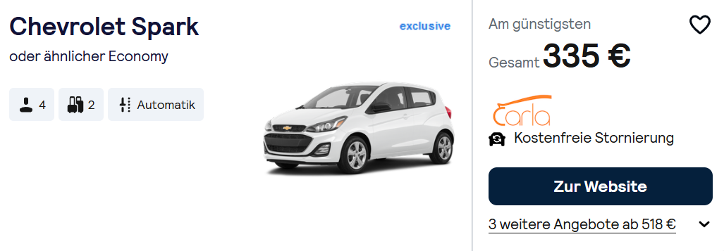 Florida Mietwagen Angebot