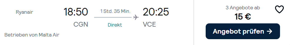 Venedig Flug Angebot