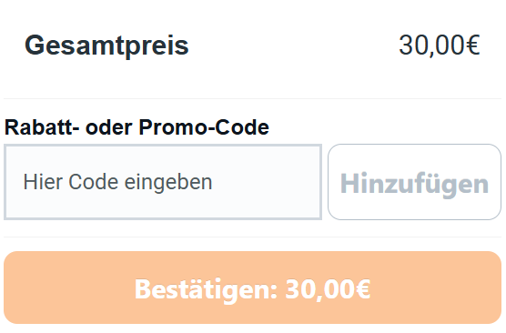 Im letzten Buchungsschritt findet Ihr bei Wunderland Kalkar das Feld für den Rabattcode. 