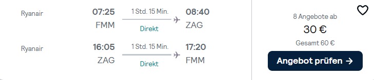 Kroatien Flug