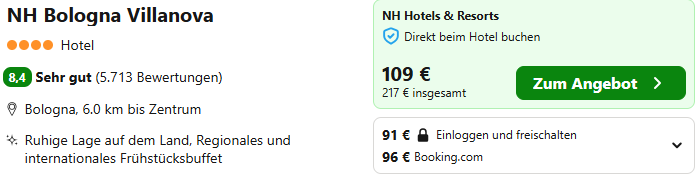 Bologna Kombi Angebot