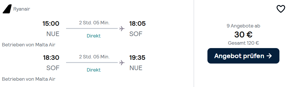 Bulgarien Flug Angebot