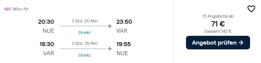 Bulgarien Flug Angebot