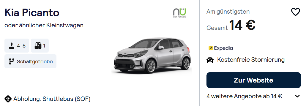 Bulgarien Mietwagen Angebot