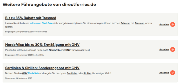 Direct Ferries Angebote