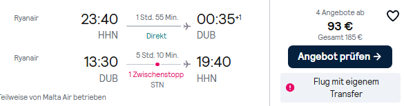 Dublin Flug Angebot