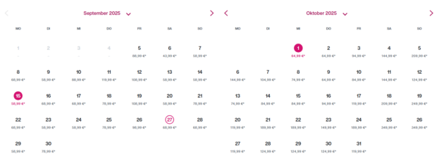 Eurowings Sparkalender Preisübersicht