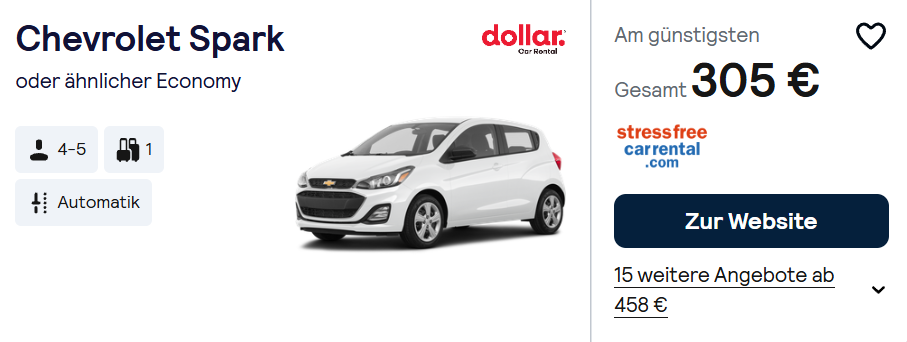 Florida Mietwagen Angebot