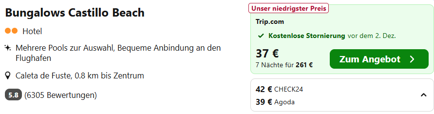 Kanaren Hotel Angebot