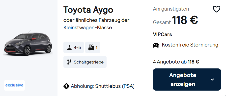 Italien Mietwagen Angebot