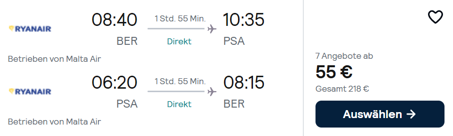 Italien Flug Angebot