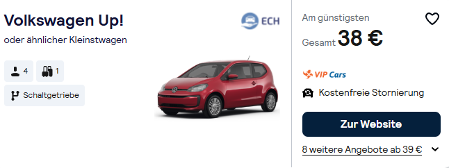 Italien Mietwagen Angebot