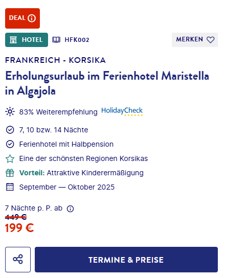 Korsika Hotelangebot