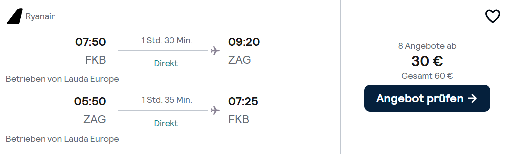 Kroatien Flug Angebot