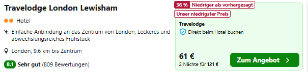 London Hotel Angebot