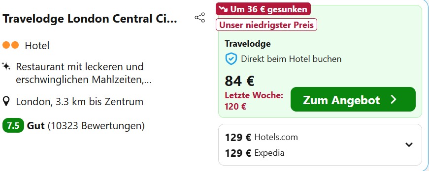 London Hotel kombi