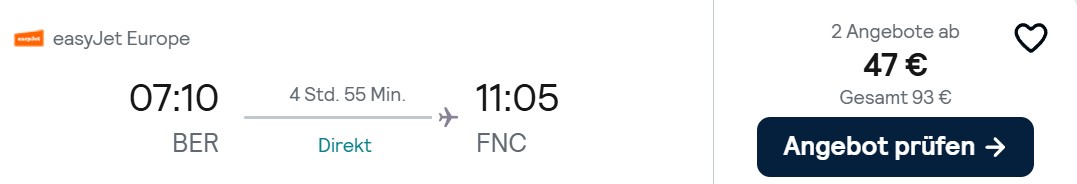 Madeira Flug