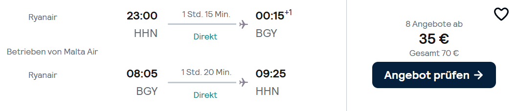 Mailand Flug Angebot