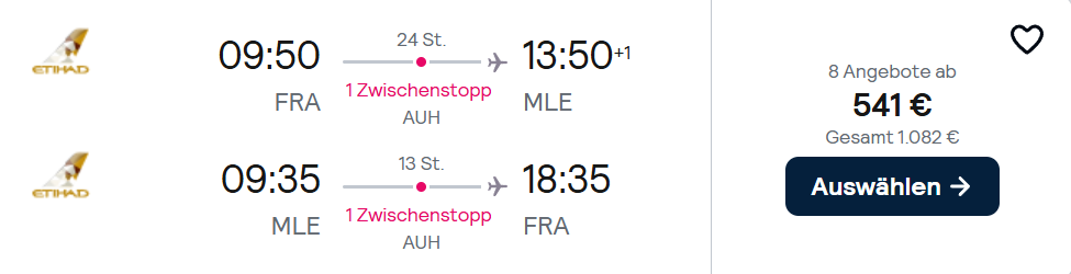 Malediven Flug Angebot