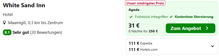 Malediven Hotel Angebot