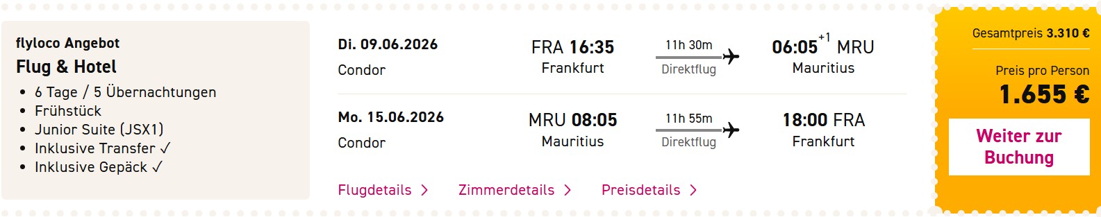 Mauritius Pauschalangebot