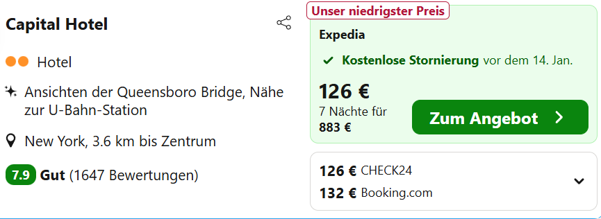 New York Hotel kombi