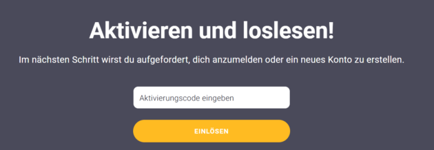 Readly Code aus Geschenkgutschein eingeben