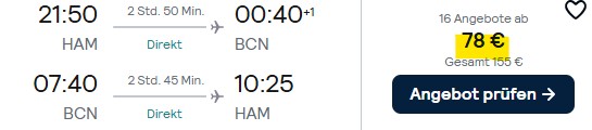 Barcelona Flug