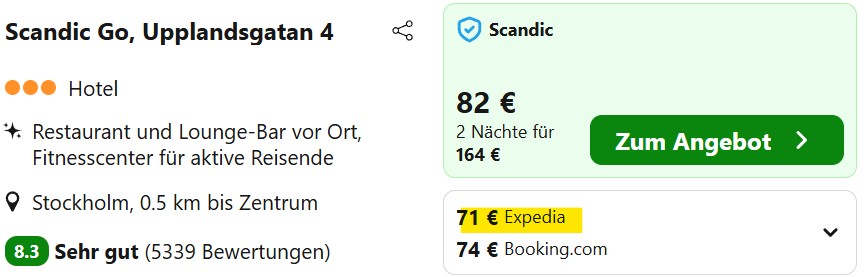 Stockholm Hotel kombi