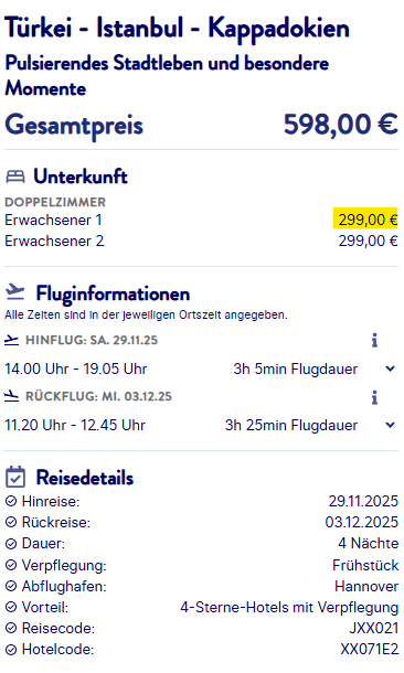 Kappadokien Angebot