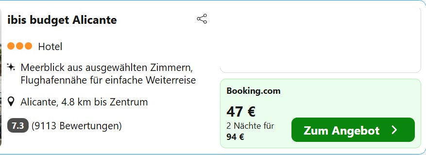 Alicante Hotel kombi