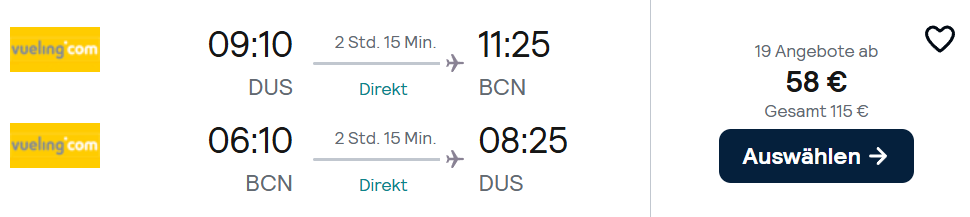 Barcelona Flug Angebot